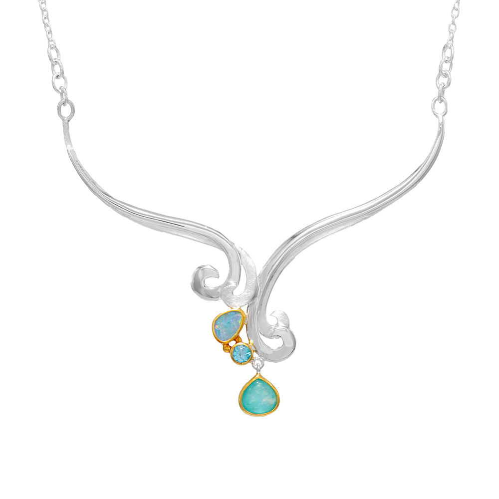 20241012 - Multi stone wave necklace – Michou Jewelry