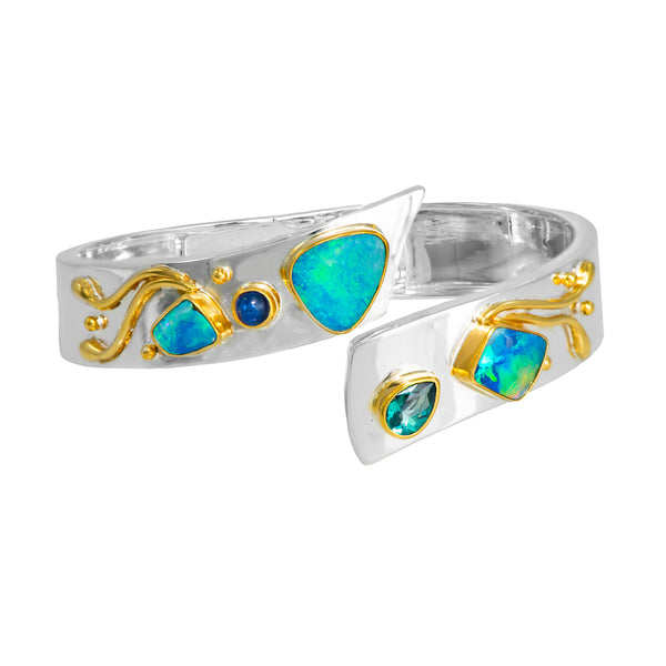 L83912 - Multi Stone Hinged Cuff
